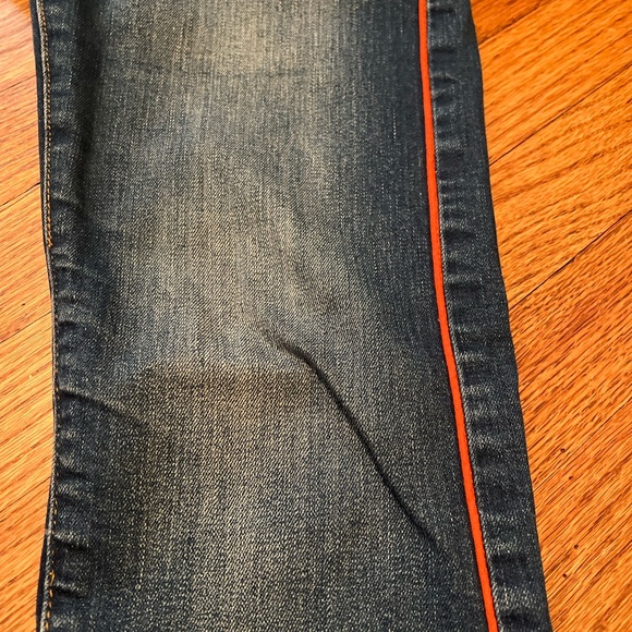 Pilcro Anthropologie Relaxed Straight Jeans with Red Side Stripe sz 26 - Picture 9 of 13